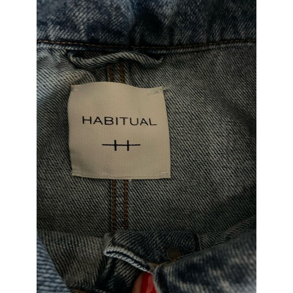 Habitual Oversized Denim Jacket Crop Short Sleeve Jacket Nordstroms SZ S - Picture 7 of 16